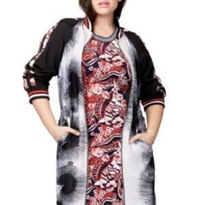 RACHEL Rachel Roy Long Bomber Jacket - Plus Size